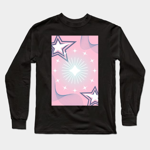 Star Circle Blue Long Sleeve T-Shirt by MomMetDesign